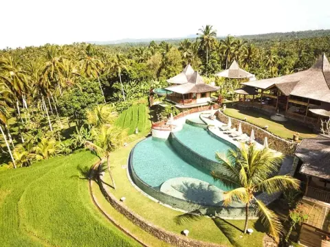 Puri Dajuma Terrace Eco Lodge Spa Bali Pool from East
